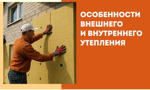 Какие особенности внешнего и внутреннего утепления в клине