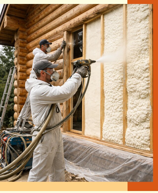 Утепление деревянного дома ППУ в клине от 4303 руб/м2 | ТепломастерКли — под ключ