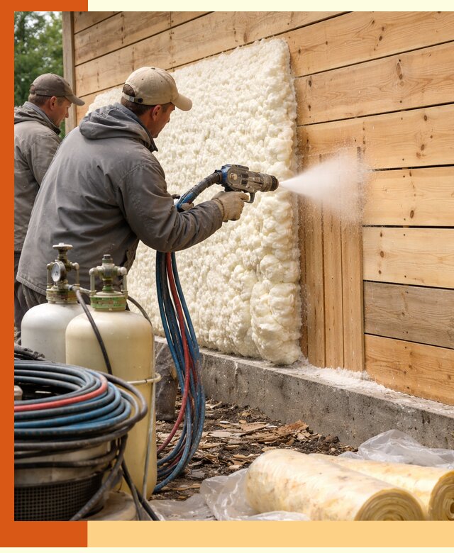 Утепление деревянного дома пенополиуретаном в клине