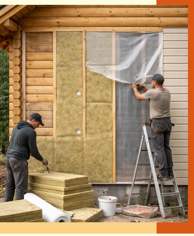 Утепление дома из бруса в клине от 3842 руб./м2 — работы под ключ | ТепломастерКли