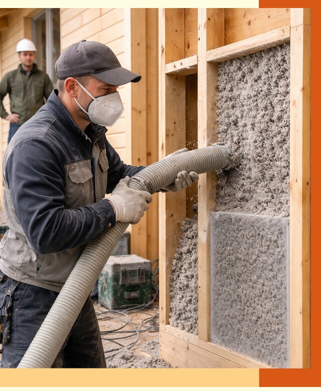 Утепление дома из бруса эковатой в клине от 1895 руб/м2 | ТепломастерКли