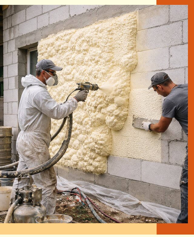 Утепление дома из газобетона ППУ в клине от 4918 руб./м² под ключ | ТепломастерКли