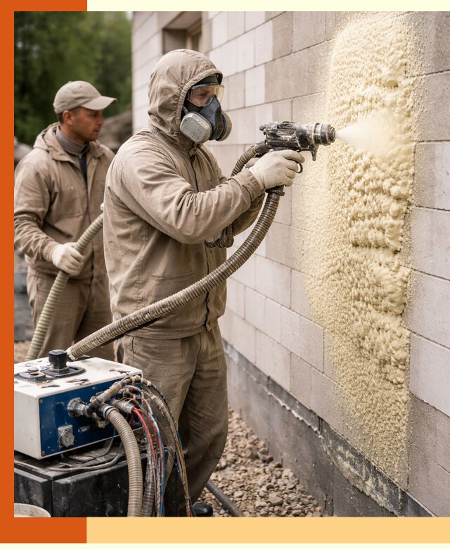 Утепление дома из газобетона ППУ в клине — надежная теплоизоляция