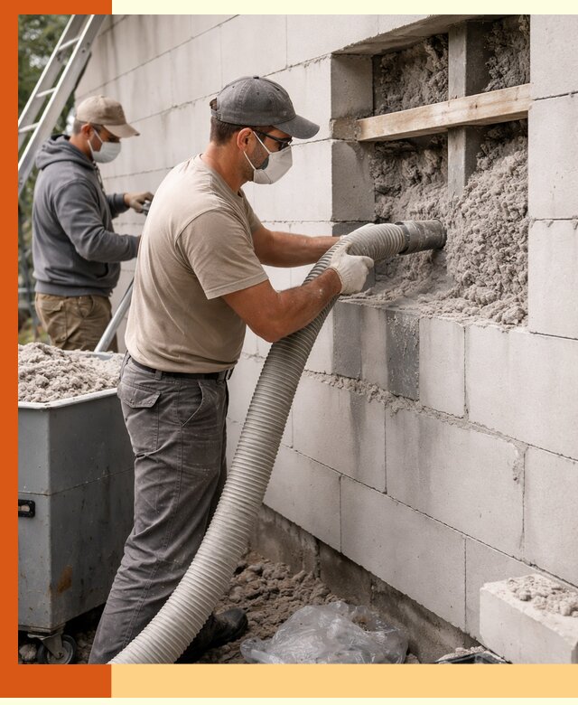 Утепление дома из газобетона эковатой в клине