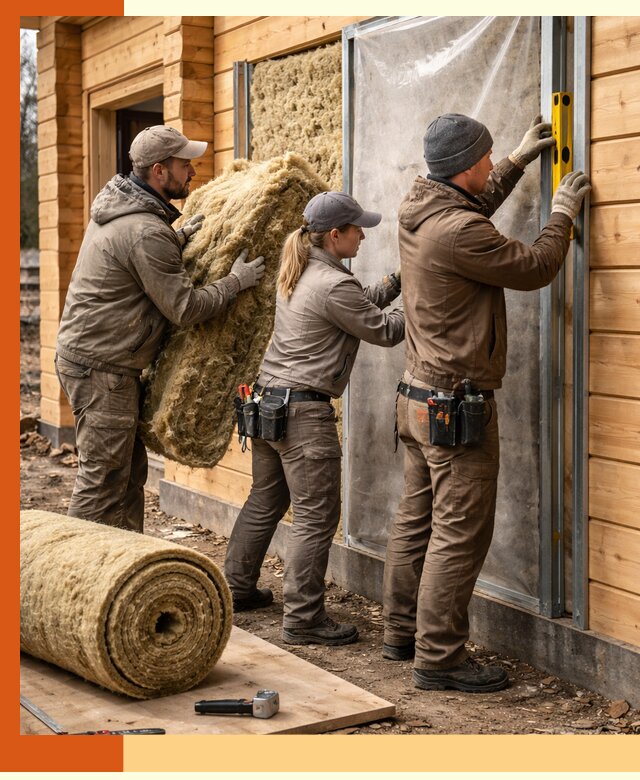 Утепление дома из двойного бруса в клине качественно и надёжно