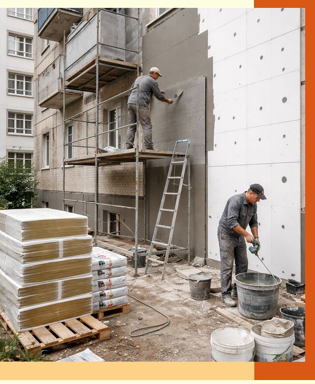 Утепление квартиры снаружи в клине от 6301 руб/м2 под ключ | ТепломастерКли