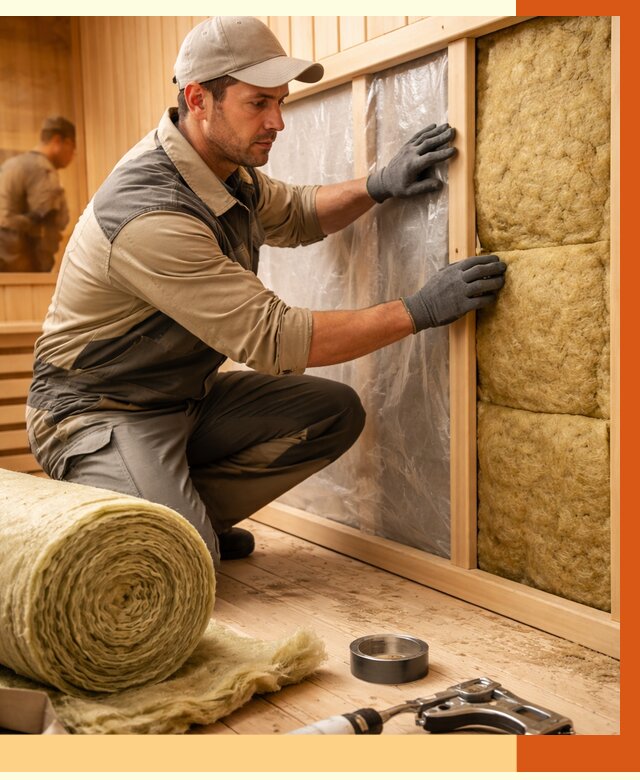 Утепление сауны изнутри в клине от 6659 руб. за м2 | ППУ, под ключ — ТепломастерКли