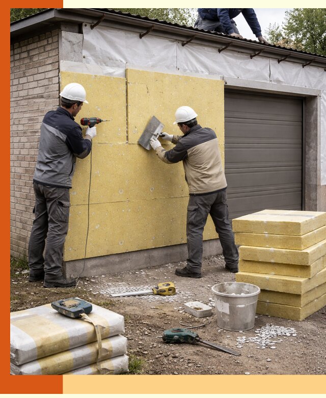 Утепление гаража снаружи в клине качественно и надёжно