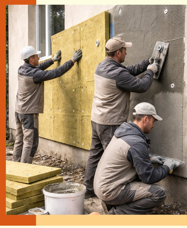 Утепление фасада под штукатурку в клине — энергоэффективная технология