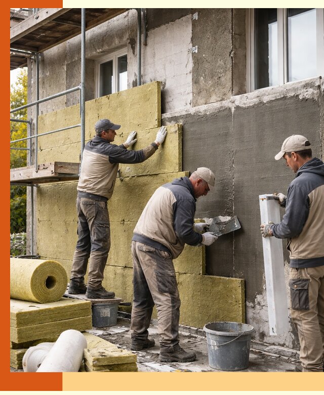 Утепление фасада зданий и домов в клине