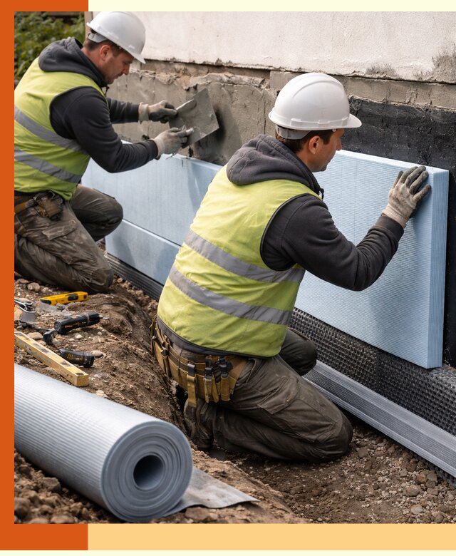 Утепление фундамента снаружи в клине — профессиональная теплоизоляция