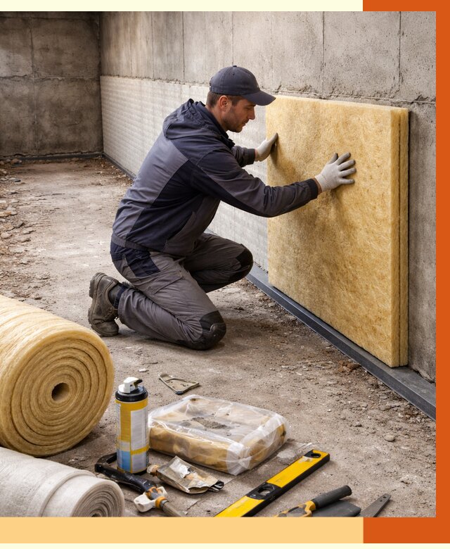 Утепление фундамента изнутри в клине от 4303 руб./м2 — работы под ключ | ТепломастерКли