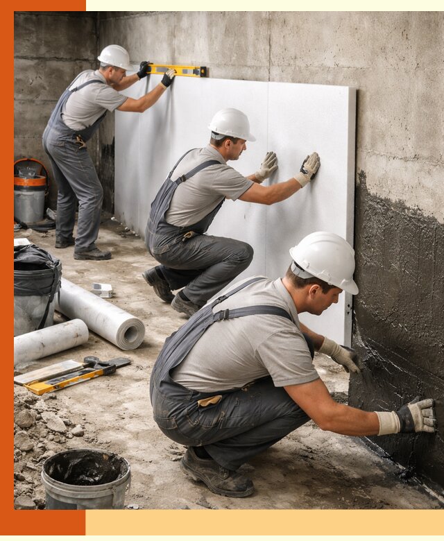 Утепление фундамента изнутри профессионально в клине