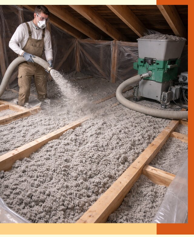 Утепление чердака эковатой в клине от 1486 руб/м2 — заказать у ТепломастерКли