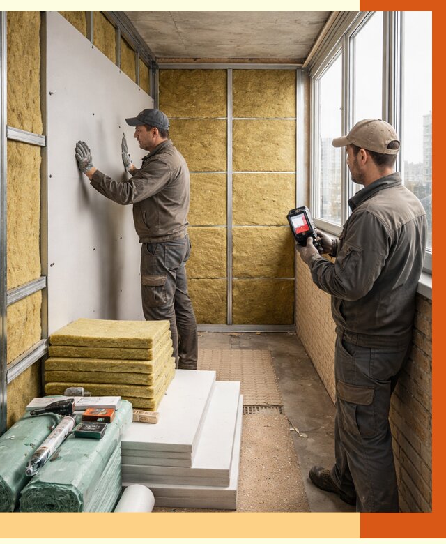 Утепление балкона в Клине от 4610 руб. под ключ | ТепломастерКли