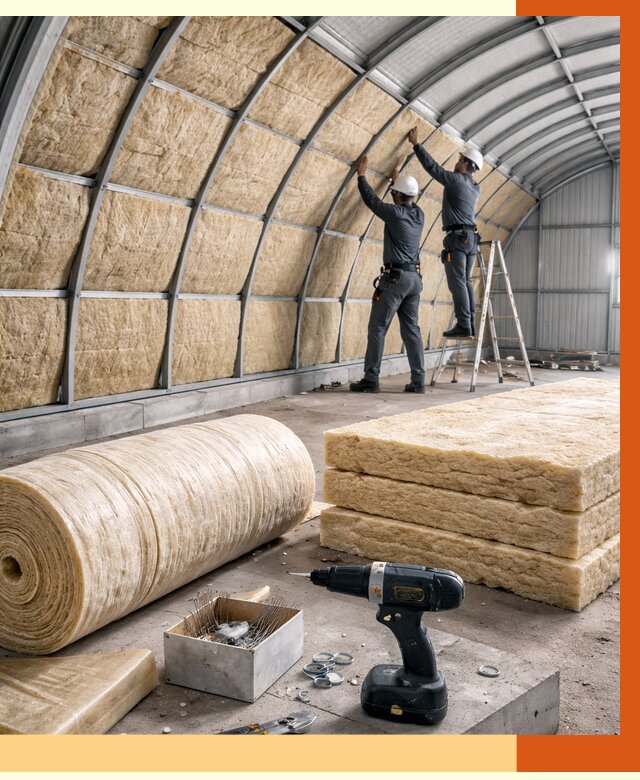 Утепление арочного ангара в клине от 3278 руб./м2 под ключ | ТепломастерКли