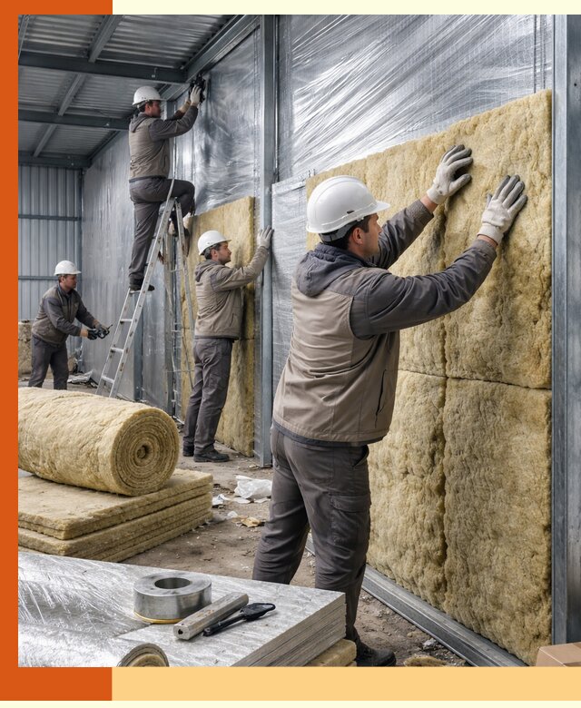 Утепление металлического склада в клине: теплоизоляция и герметизация