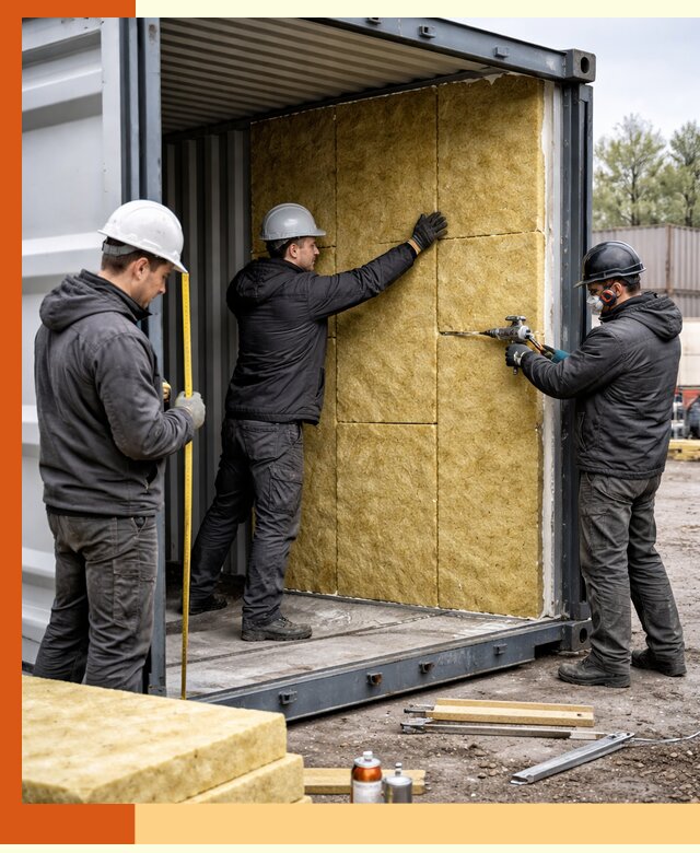 Утепление морского контейнера в клине: надежная теплоизоляция и защита