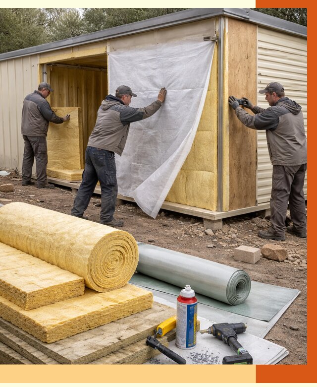 Утепление строительной бытовки в клине от 12806 руб. под ключ | ТепломастерКли