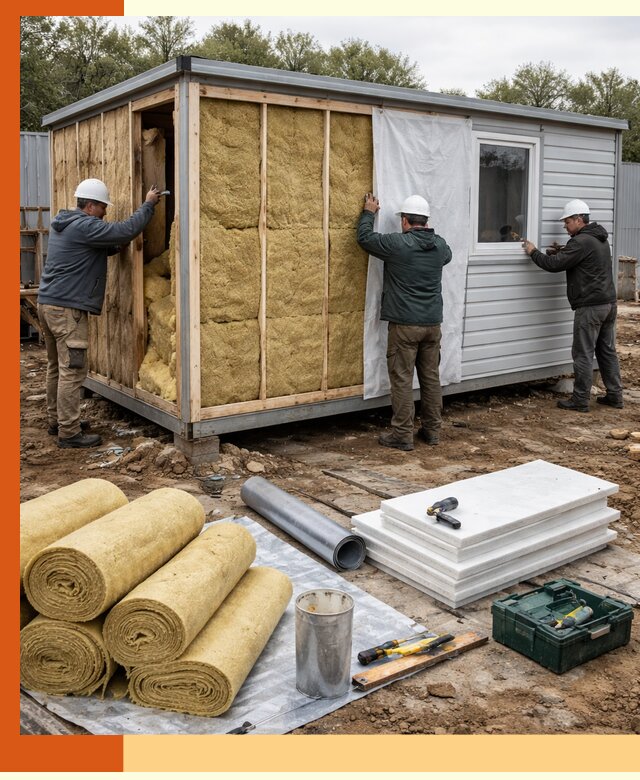 Утепление строительной бытовки под ключ в клине для любых условий