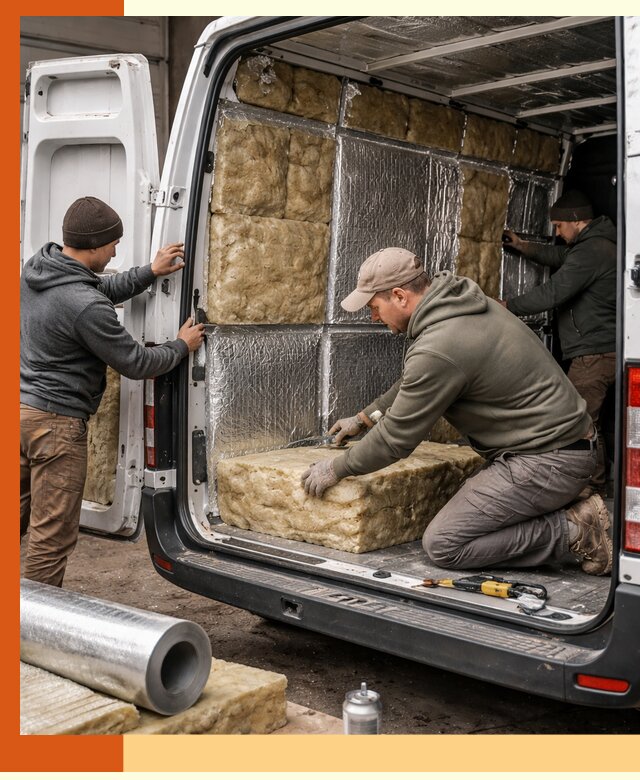 Утепление фургона в клине: профессиональная теплоизоляция и шумоизоляция