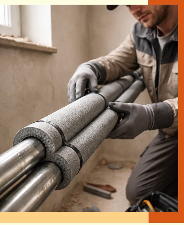 Утепление труб отопления в клине от 2920 руб. за м² — услуги под ключ | ТепломастерКли