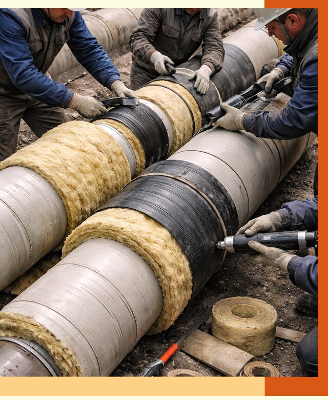 Утепление трубопровода в клине под ключ от 1895 руб. — надежно и выгодно | ТепломастерКли