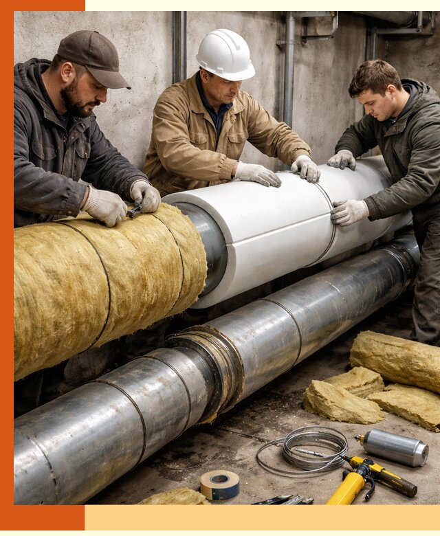 Утепление трубопровода в клине с гарантией энергоэффективности