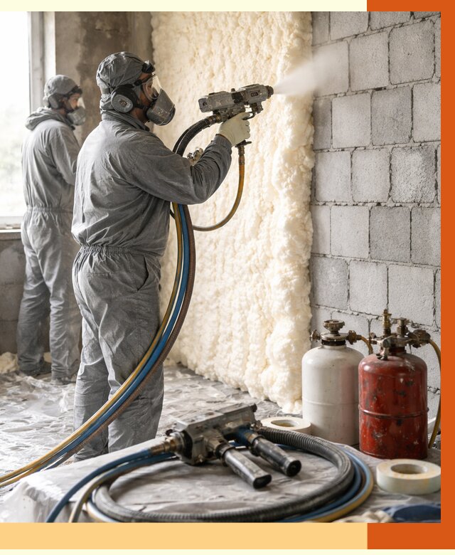 Утепление блочной стены ППУ в клине от 4354 руб./м² — ТепломастерКли