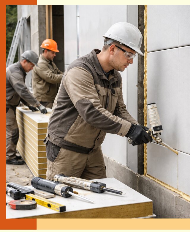 Утепление сэндвич-панелей пенополиуретаном в клине