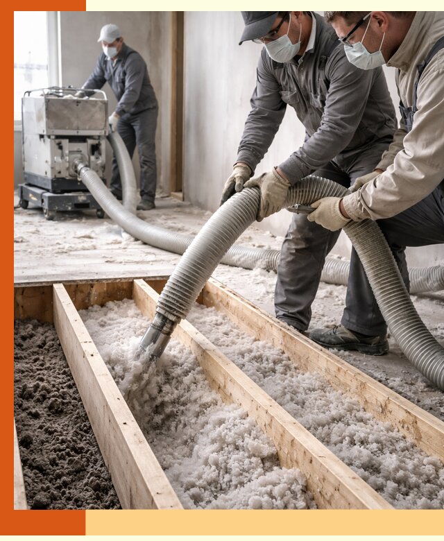 Заполнение полостей межэтажного перекрытия в клине эффективно и герметично