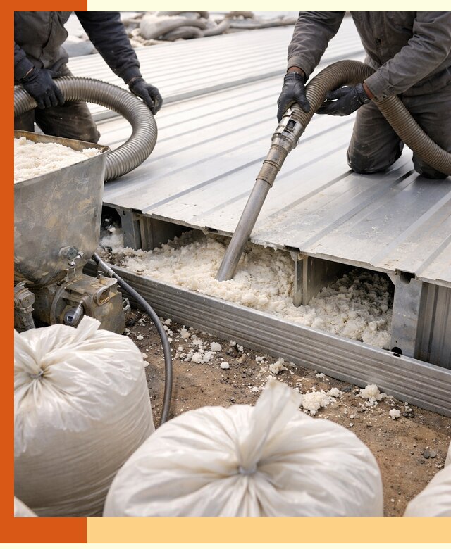 Заполнение пустот кровельных панелей пенными и мокрыми герметиками в клине