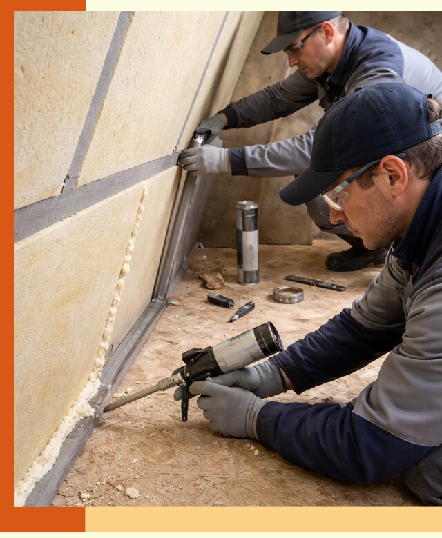 Герметизация стыков ППУ в клине — надежное уплотнение швов