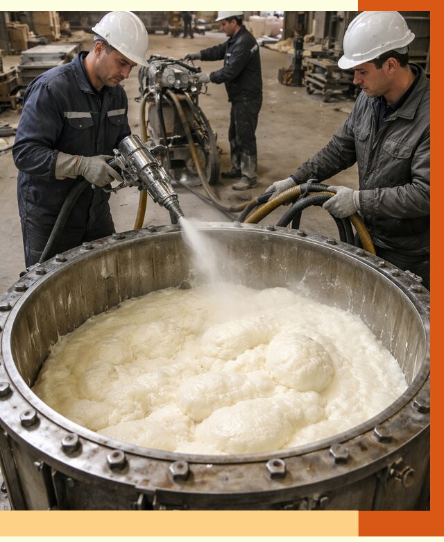 Заливка ППУ в емкости в клине от 7428 руб. — утепление емкости под ключ | ТепломастерКли