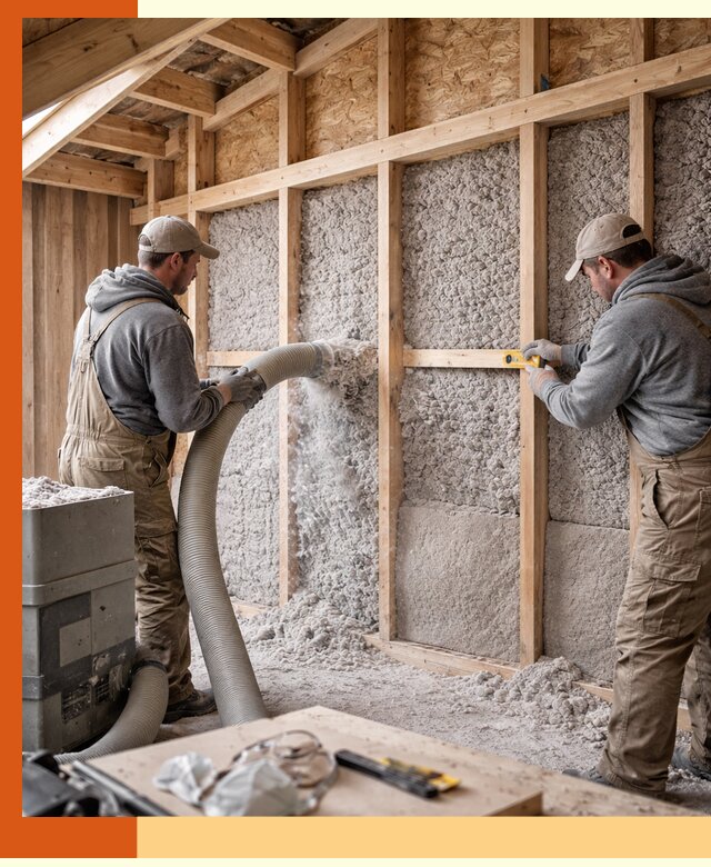 Утепление эковатой стен, потолков и перекрытий в клине