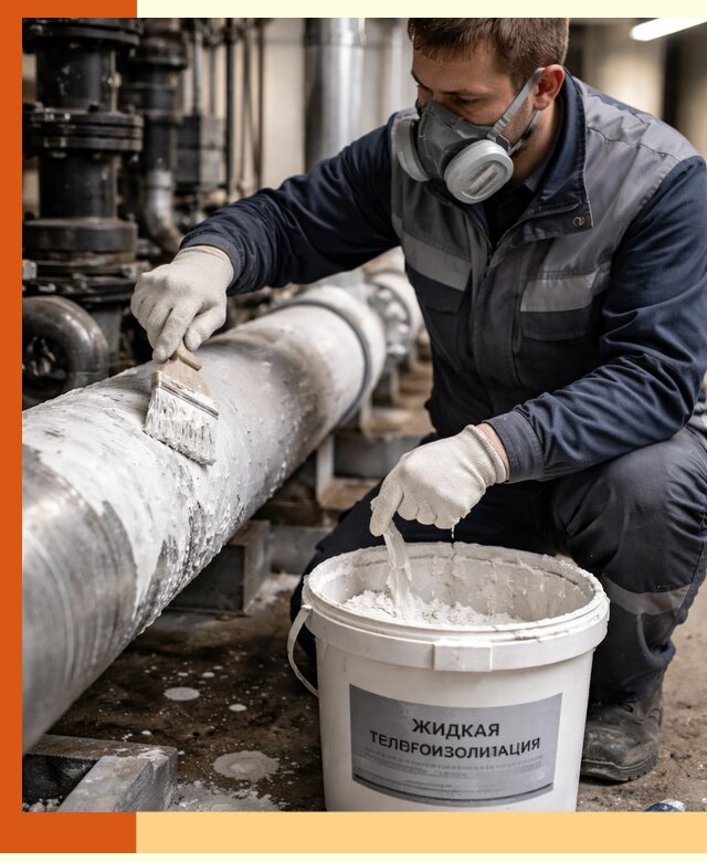 Утепление оборудования жидкой теплоизоляцией в клине