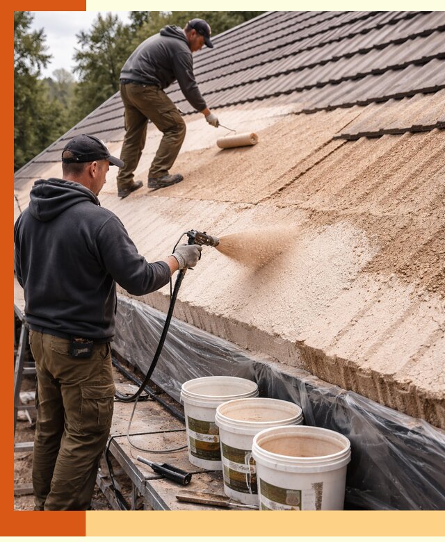 Утепление кровли жидкой пробкой в клине для домов и зданий