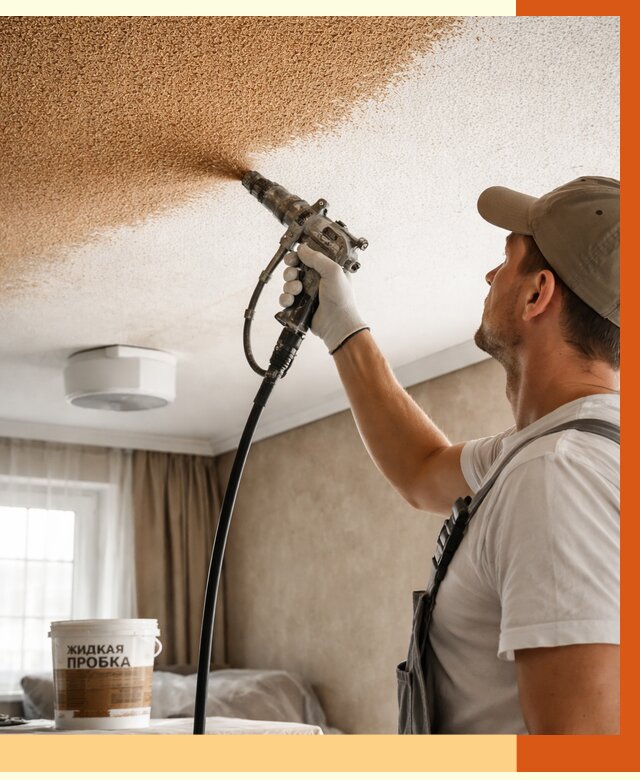 Утепление потолка жидкой пробкой в клине от 3586 руб. | ТепломастерКли