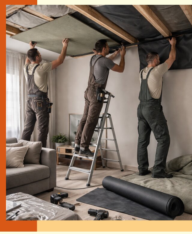 Шумоизоляция потолка в клине — профессиональное устранение шумов