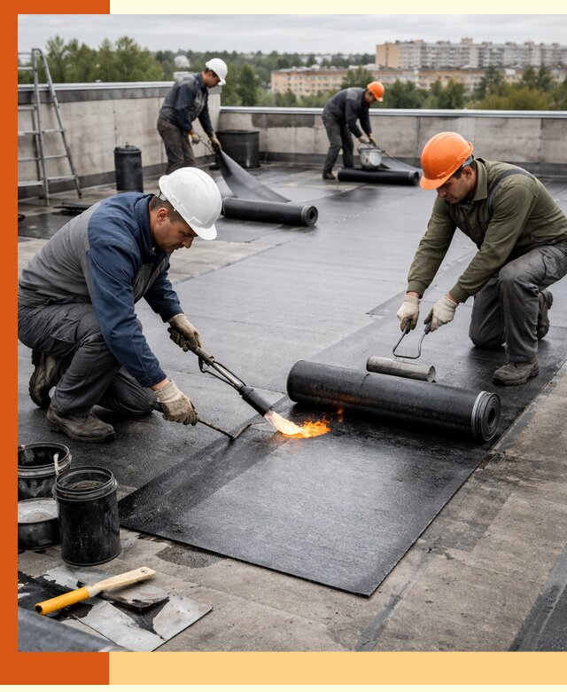 Профессиональная гидроизоляция плоской кровли в клине