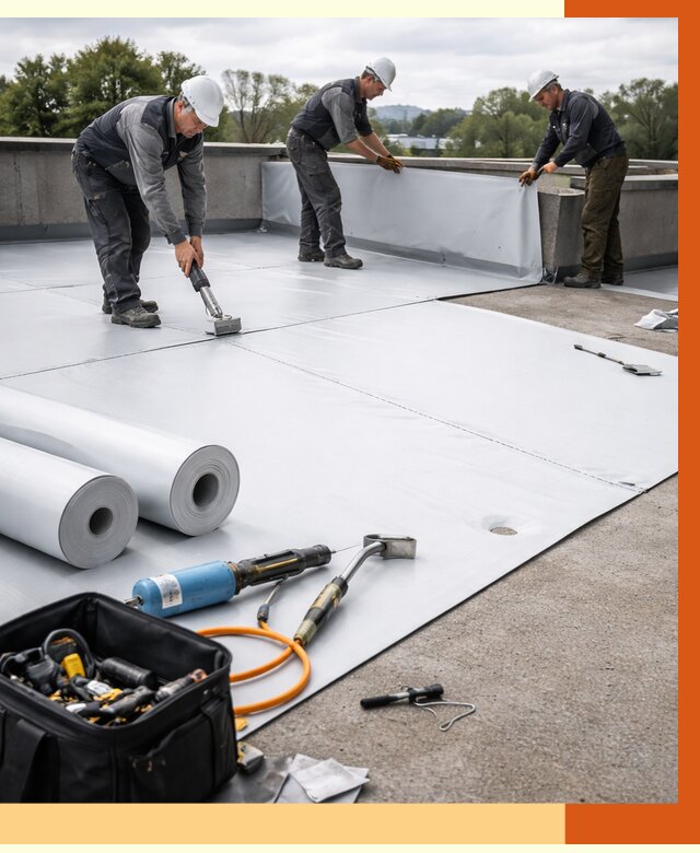 Гидроизоляция мембранной кровли в клине от 7684 руб./м² — профессионально | ТепломастерКли