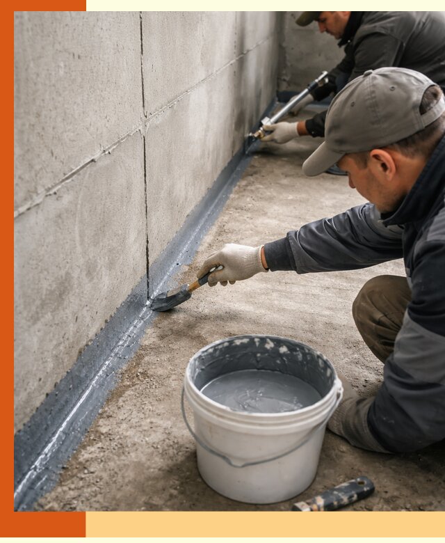 Гидроизоляция швов зданий и конструкций в клине