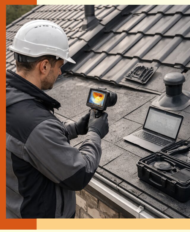 Тепловизионное обследование кровли в клине для выявления дефектов