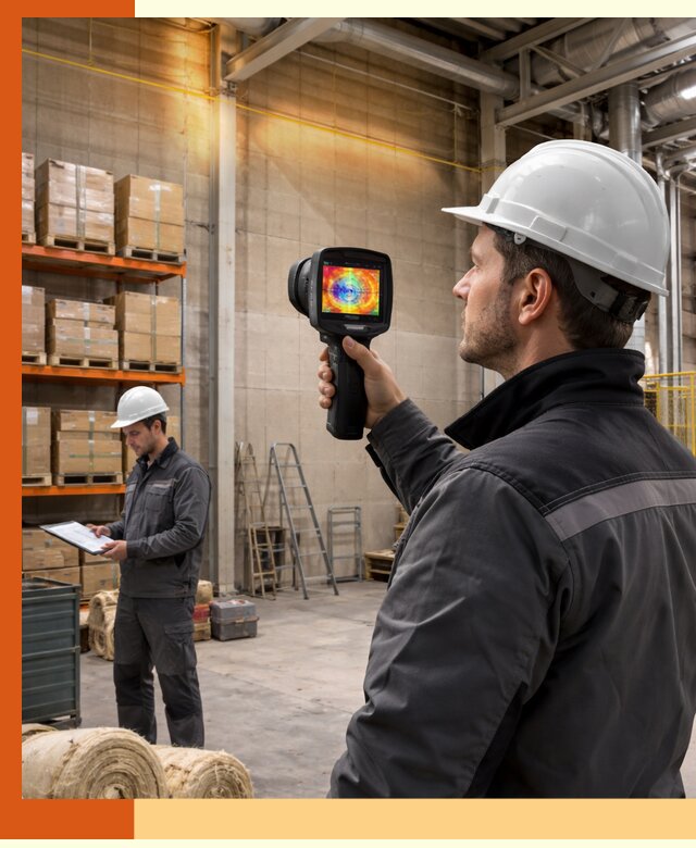 Тепловизионное обследование склада и выявление утечек в клине