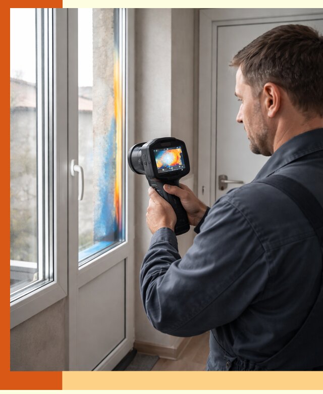 Тепловизионное обследование окон и дверей в клине